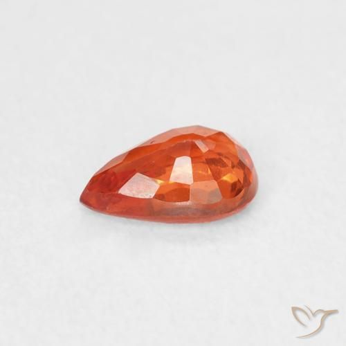 Saphir Orange intense naturelle En forme de poire, 0.50 ct, VS
