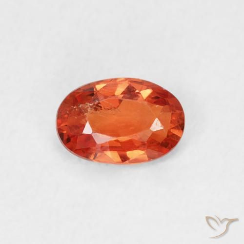 0.56ct Naturel Ambre orange Saphir, ovale, VS