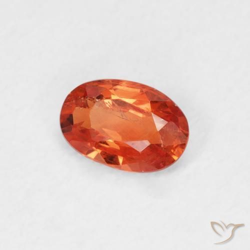 Saphir Ambre orange naturelle ovale, 0.56 ct, VS