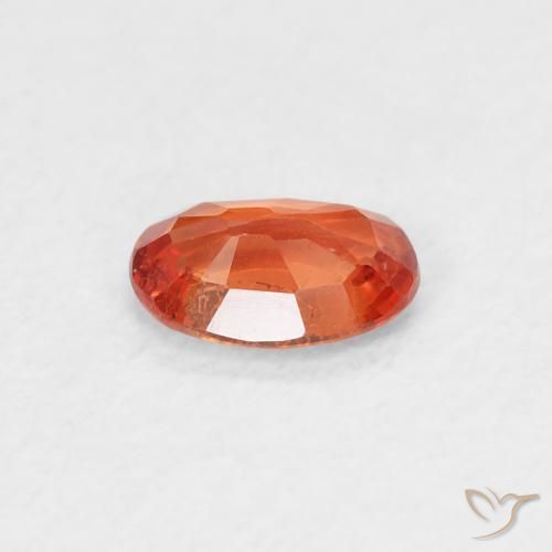 Saphir Ambre orange naturelle ovale, 0.56 ct, VS