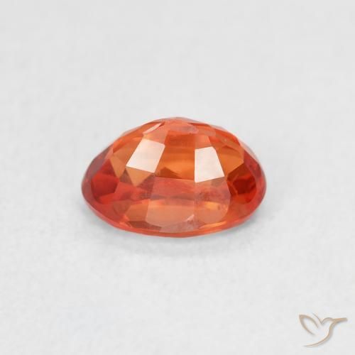 Saphir Orange chaud naturelle ovale, 0.78 ct, VS