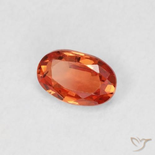 Saphir Orange moyen naturelle ovale, 0.53 ct, VS