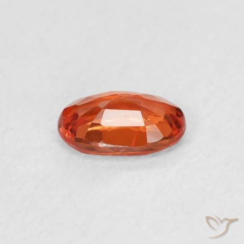 Saphir Orange moyen naturelle ovale, 0.53 ct, VS
