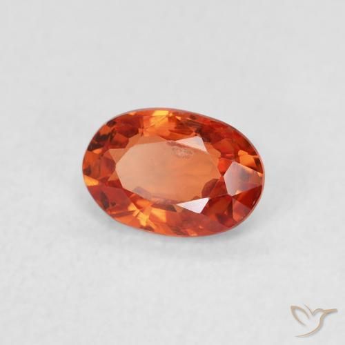 Saphir Orange feu naturelle ovale, 0.63 ct, VS