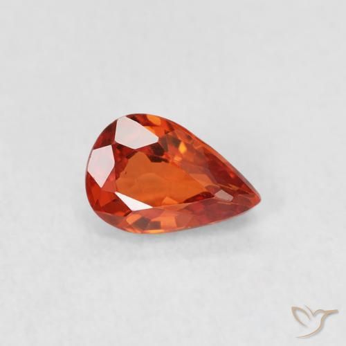 Saphir Orange feu naturelle En forme de poire, 0.52 ct, VS