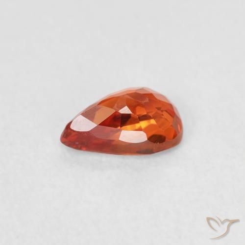 Saphir Orange feu naturelle En forme de poire, 0.52 ct, VS