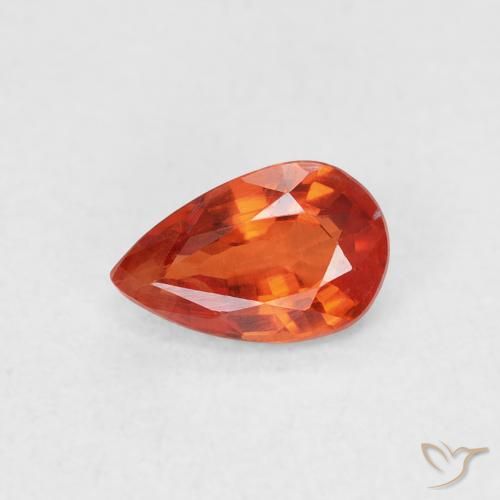 0.55ct Naturel Orange rougeâtre Saphir, En forme de poire, VS