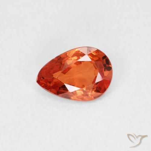 0.44ct Naturel Orange rougeâtre Saphir, En forme de poire, VS