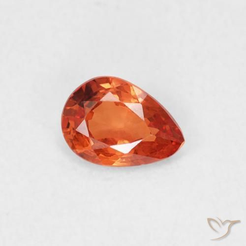 Saphir Orange rougeâtre naturelle En forme de poire, 0.44 ct, VS