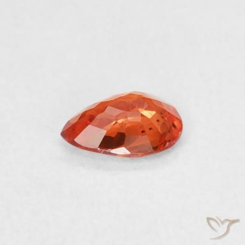 Saphir Orange rougeâtre naturelle En forme de poire, 0.44 ct, VS