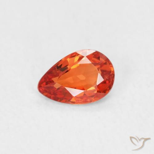 0.42ct Naturel Orange chaud Saphir, En forme de poire, VVS-VS