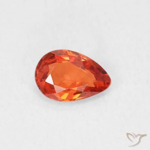 Saphir Orange chaud naturelle En forme de poire, 0.42 ct, VVS-VS