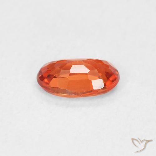 Saphir Orange rougeâtre naturelle ovale, 0.54 ct, VVS
