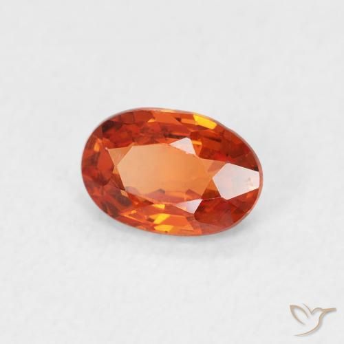 Saphir Ambre orange naturelle ovale, 0.63 ct, VVS-VS