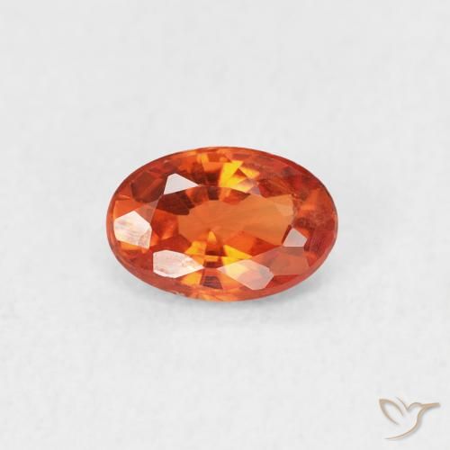 0.53ct Naturel Orange feu Saphir, ovale, VVS-VS, Photo A