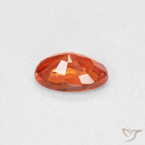 Saphir Orange feu naturelle ovale, 0.53 ct, VVS-VS