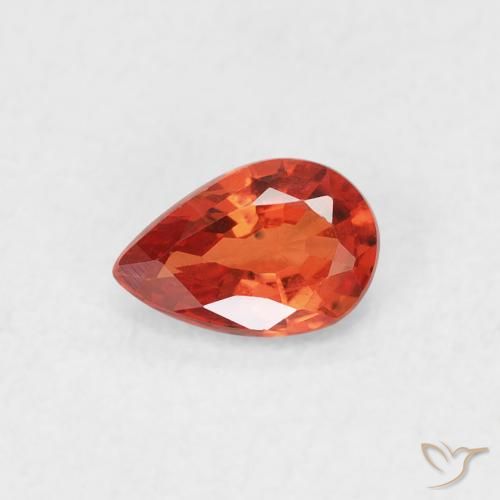 0.42ct Naturel Orange chaud Saphir, En forme de poire, VVS-VS