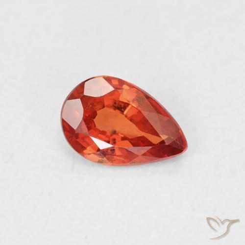 Saphir Orange chaud naturelle En forme de poire, 0.42 ct, VVS-VS