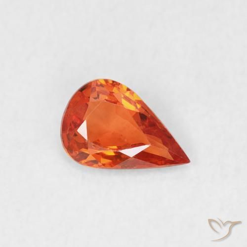 Saphir Ambre orange naturelle En forme de poire, 0.43 ct, VS