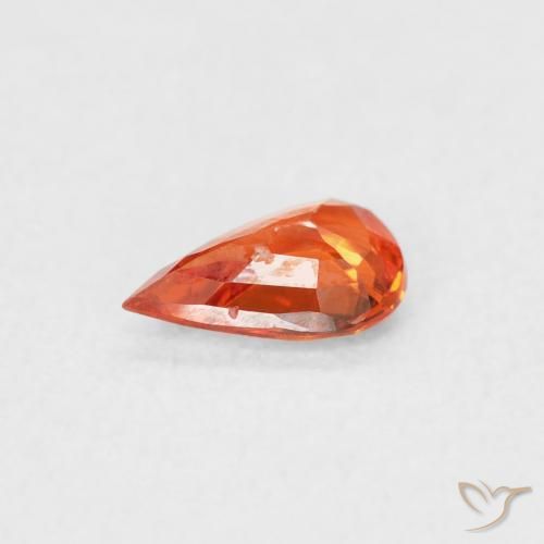 Saphir Ambre orange naturelle En forme de poire, 0.43 ct, VS
