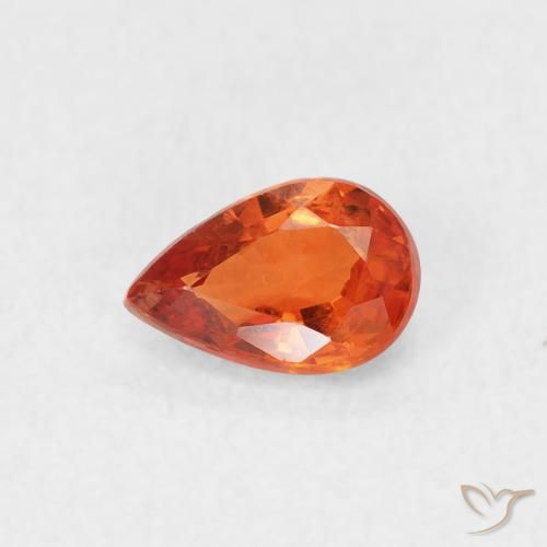 0.59ct Naturel Orange feu Saphir, En forme de poire, VS