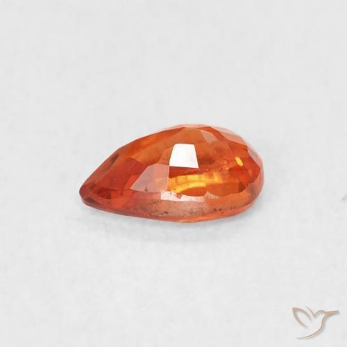 Saphir Orange feu naturelle En forme de poire, 0.59 ct, VS