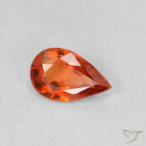 0.44ct Naturel Orange foncé Saphir, En forme de poire, VS