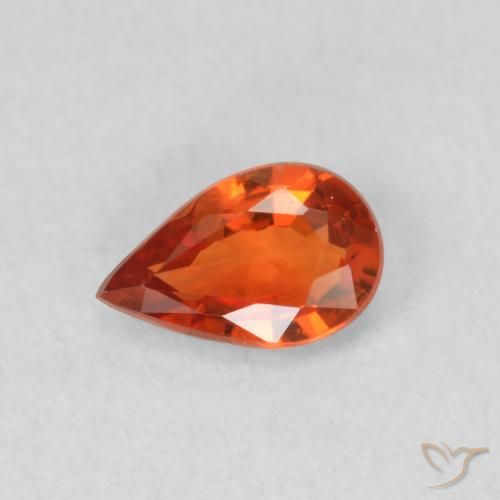 Saphir Orange foncé naturelle En forme de poire, 0.44 ct, VS