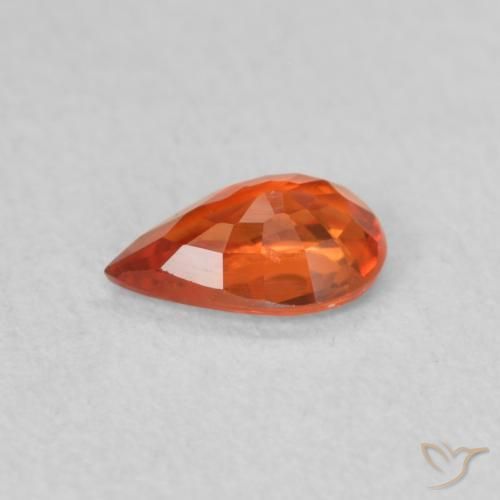 Saphir Orange foncé naturelle En forme de poire, 0.44 ct, VS