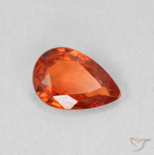 Saphir Orange rougeâtre naturelle En forme de poire, 0.49 ct, VS