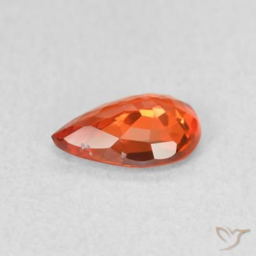 Saphir Orange rougeâtre naturelle En forme de poire, 0.49 ct, VS
