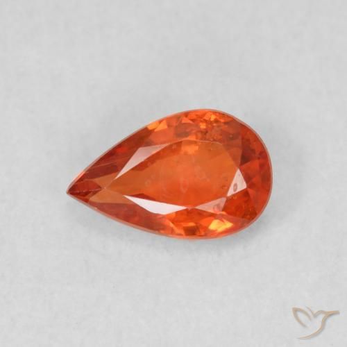 0.50ct Naturel Orange chaud Saphir, En forme de poire, VS