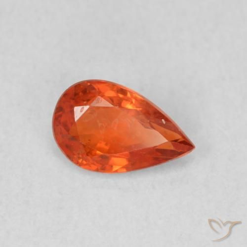 Saphir Orange chaud naturelle En forme de poire, 0.50 ct, VS