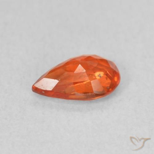 Saphir Orange chaud naturelle En forme de poire, 0.50 ct, VS