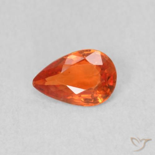 0.38ct Naturel Orange moyen Saphir, En forme de poire, VS