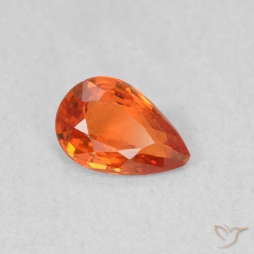 Saphir Orange moyen naturelle En forme de poire, 0.38 ct, VS