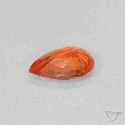 Saphir Orange moyen naturelle En forme de poire, 0.38 ct, VS
