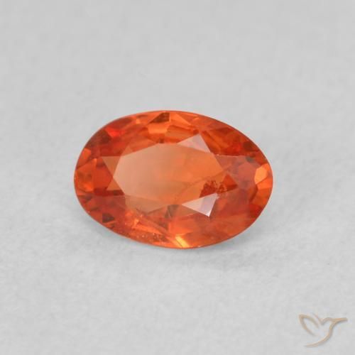 Saphir Orange moyen naturelle ovale, 0.52 ct, VS