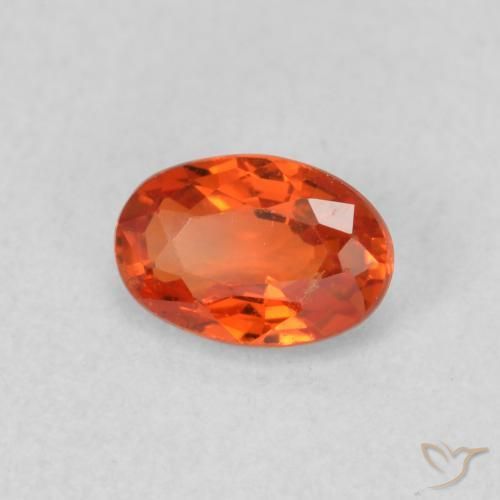 Saphir Orange feu naturelle ovale, 0.61 ct, VS