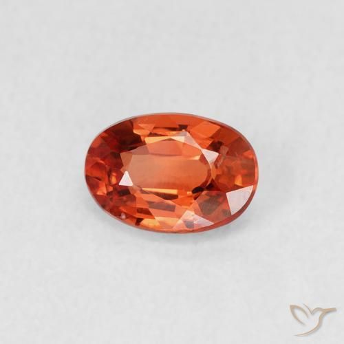 Saphir Rouge-orange naturelle ovale, 0.58 ct, VVS-VS