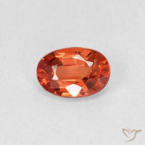 Saphir Rouge-orange naturelle ovale, 0.58 ct, VVS-VS