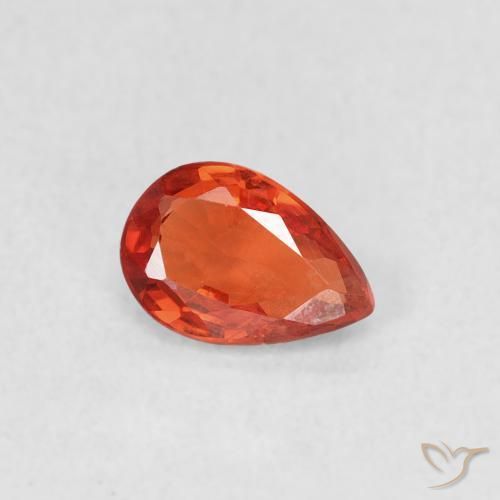 Saphir Rouge moyen naturelle En forme de poire, 0.46 ct, VVS-VS