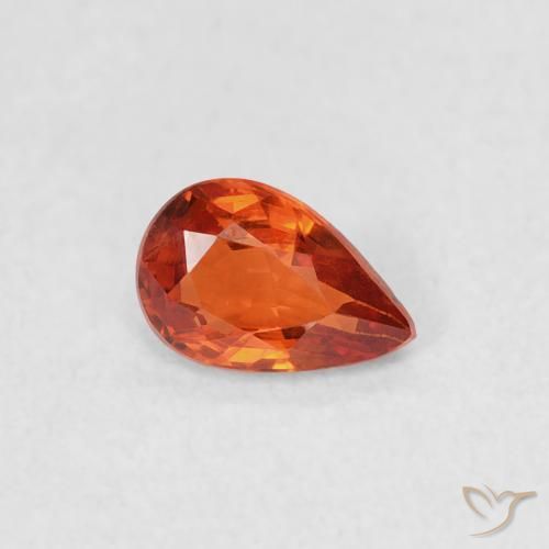 Saphir Orange rougeâtre naturelle En forme de poire, 0.39 ct, VVS-VS
