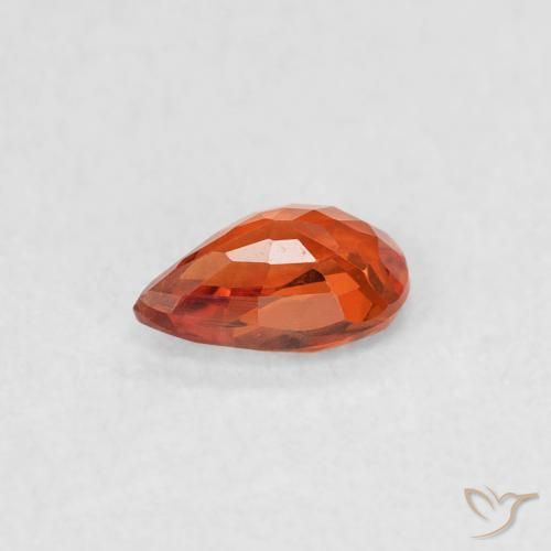 Saphir Orange rougeâtre naturelle En forme de poire, 0.39 ct, VVS-VS