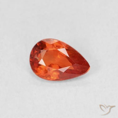 0.47ct Naturel Orange chaud Saphir, En forme de poire, VVS-VS