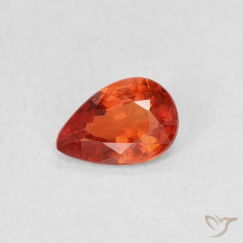 Saphir Orange chaud naturelle En forme de poire, 0.47 ct, VVS-VS