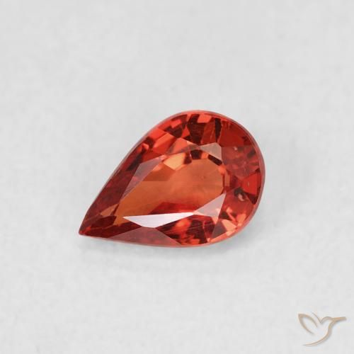 Saphir Rouge intense naturelle En forme de poire, 0.51 ct, VVS-VS
