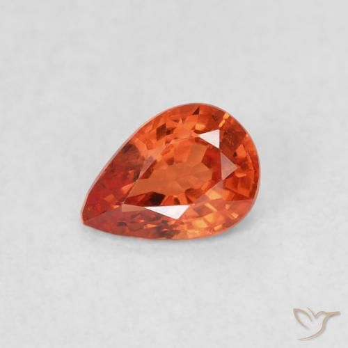 Saphir Rouge intense naturelle En forme de poire, 0.47 ct, VVS-VS
