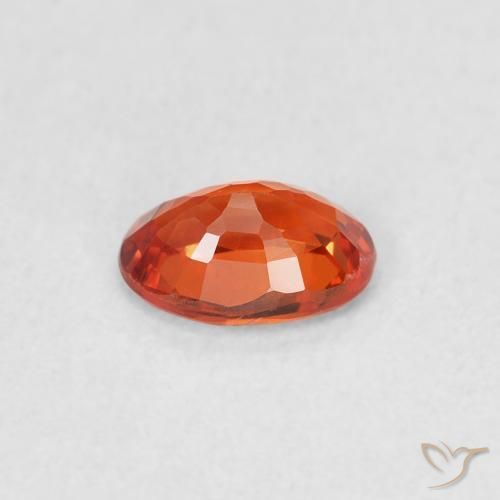 Saphir Orange rougeâtre naturelle ovale, 0.58 ct, VVS