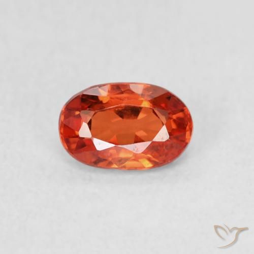 0.65ct Naturel Orange rougeâtre Saphir, ovale, VVS